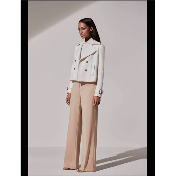 NWT Ann Taylor Women's Cream Double Button Collared Jacket. Size 4P - Picture 1 of 13